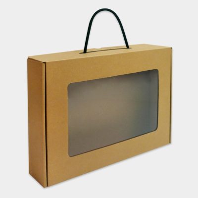 [ G3 ] X-LARGE- FLAT BROWN WINDOW STRING CARRY BOX - 10PCS - BOX2PAC ...