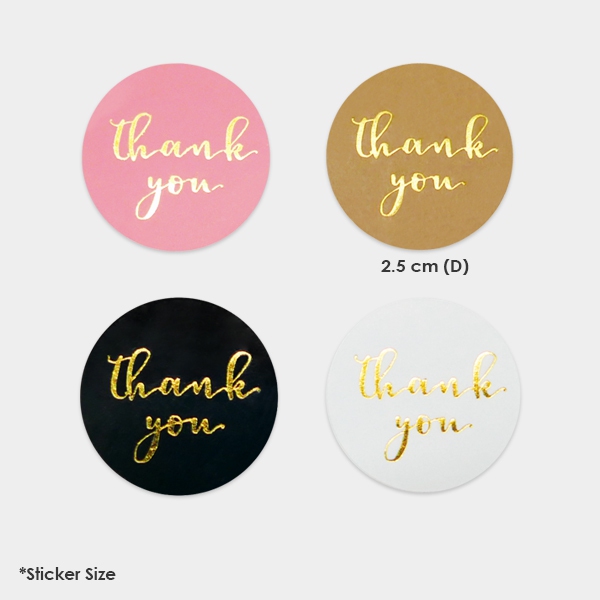 G2 ] 2.5cm ROUND THANK YOU STICKER - 1 ROLL - BOX2PAC - Malaysia Online Box  Store