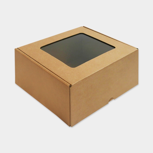 G3 ] SMALL BROWN WINDOW SQUARE BOX - 10PCS - BOX2PAC - Malaysia