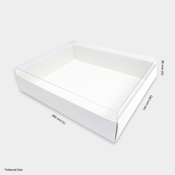 [ SQUARE RED ] CLEAR LID FLAT GIFT BOX 10PCS BOX2PAC Malaysia Online Box Store