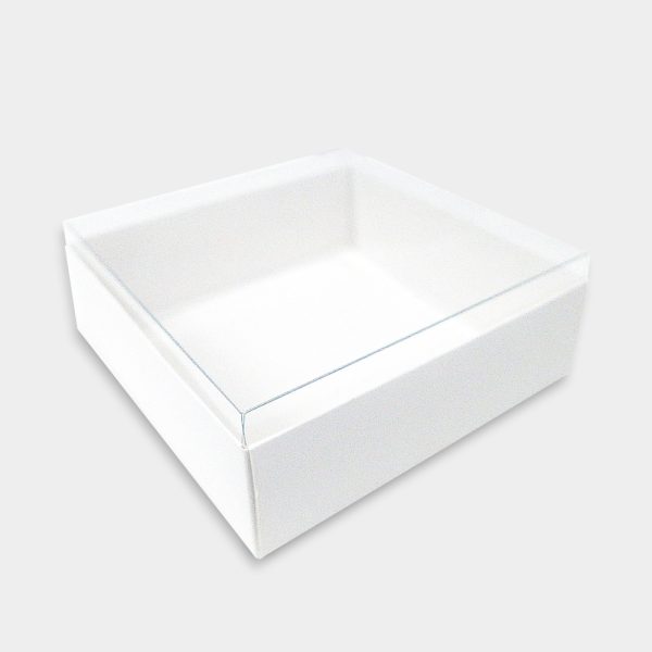 [ SQUARE WHITE ] CLEAR LID GIFT BOX 25PCS BOX2PAC Malaysia Online