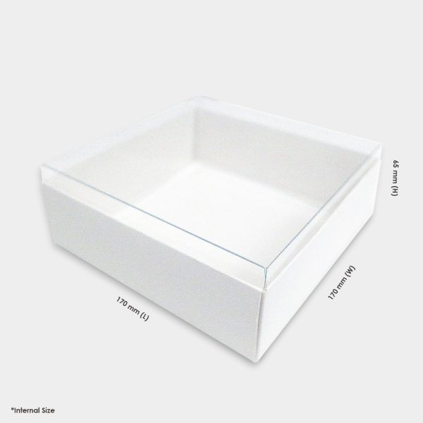 [ SQUARE WHITE ] CLEAR LID GIFT BOX 25PCS BOX2PAC Malaysia Online