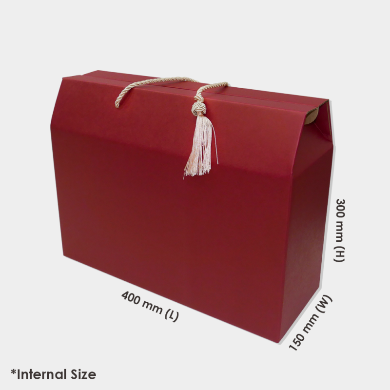 [ G4 RED ] KRAFT HAMPER BOX WITH STRING 10PCS BOX2PAC Malaysia