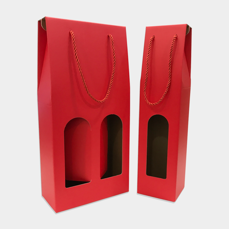 [ G4 RED ] MATT RED WINE BOTTLE STRING CARRY BOX 10PCS BOX2PAC
