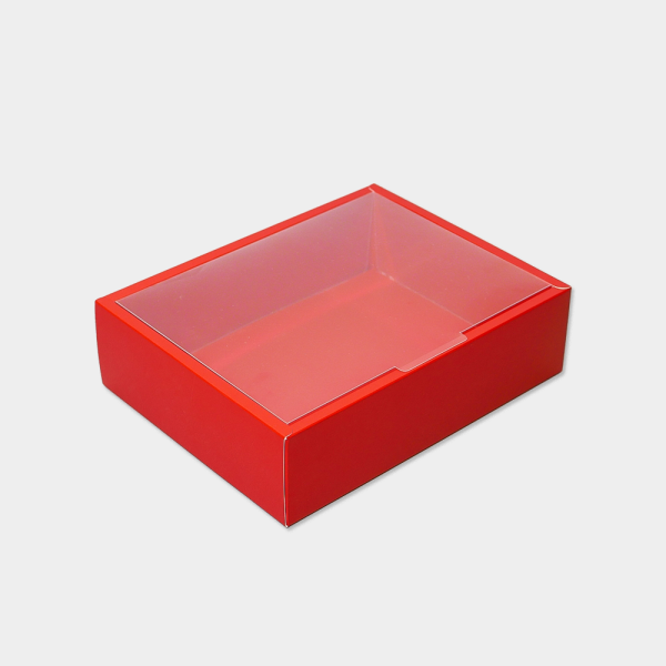 RECTANGLE RED CLEAR LID GIFT BOX 10PCS BOX2PAC Malaysia Online Box Store