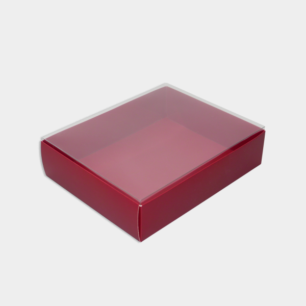 RECTANGLE MAROON CLEAR LID GIFT BOX 10PCS BOX2PAC Malaysia Online