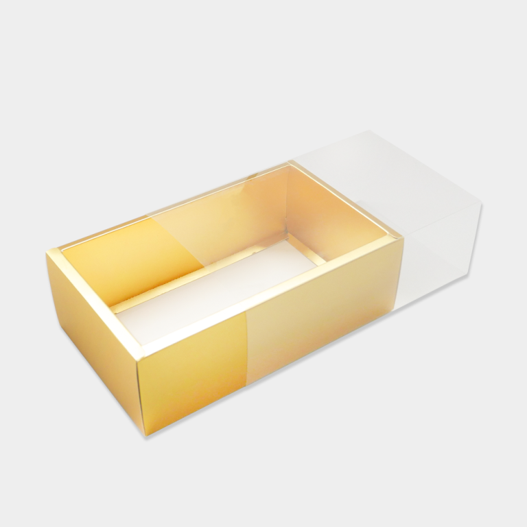 [ G2 ] SLIDING METALLIC GOLD CLEAR LID GIFT BOX - RECTANGLE - 10PCS ...