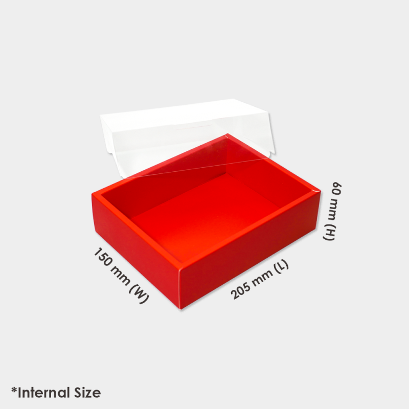 [ G2 ] RECTANGLE RED CLEAR LID GIFT BOX - 10PCS - BOX2PAC - Malaysia ...