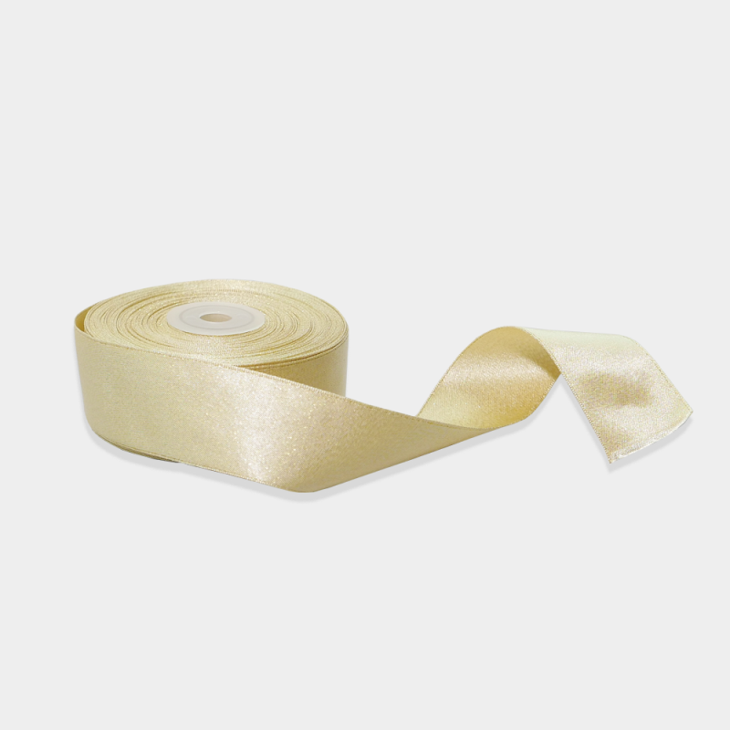 [ RIBBON ] 3.5CM WHITE GOLD SATIN RIBBON ROLL - 10M - BOX2PAC ...