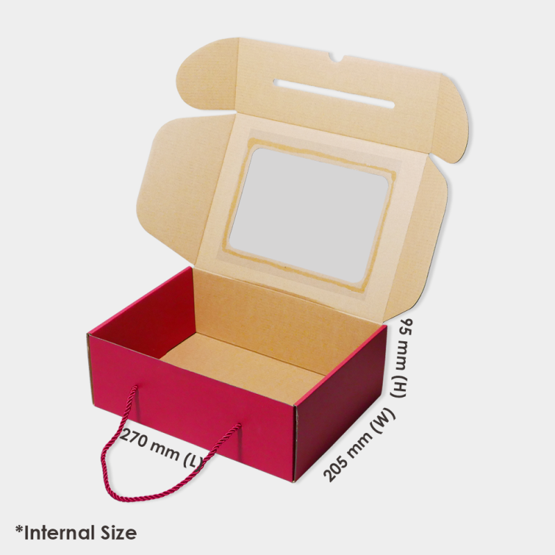[ G3 ] M-LARGE RED WINDOW STRING CARRY BOX - 10PCS - BOX2PAC - Malaysia ...