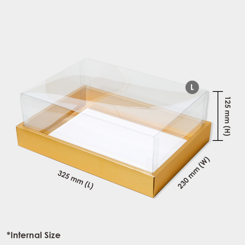 [ G3 ] TALL CLEAR LID GOLD PAPER BOX - 10PCS - BOX2PAC - Malaysia ...