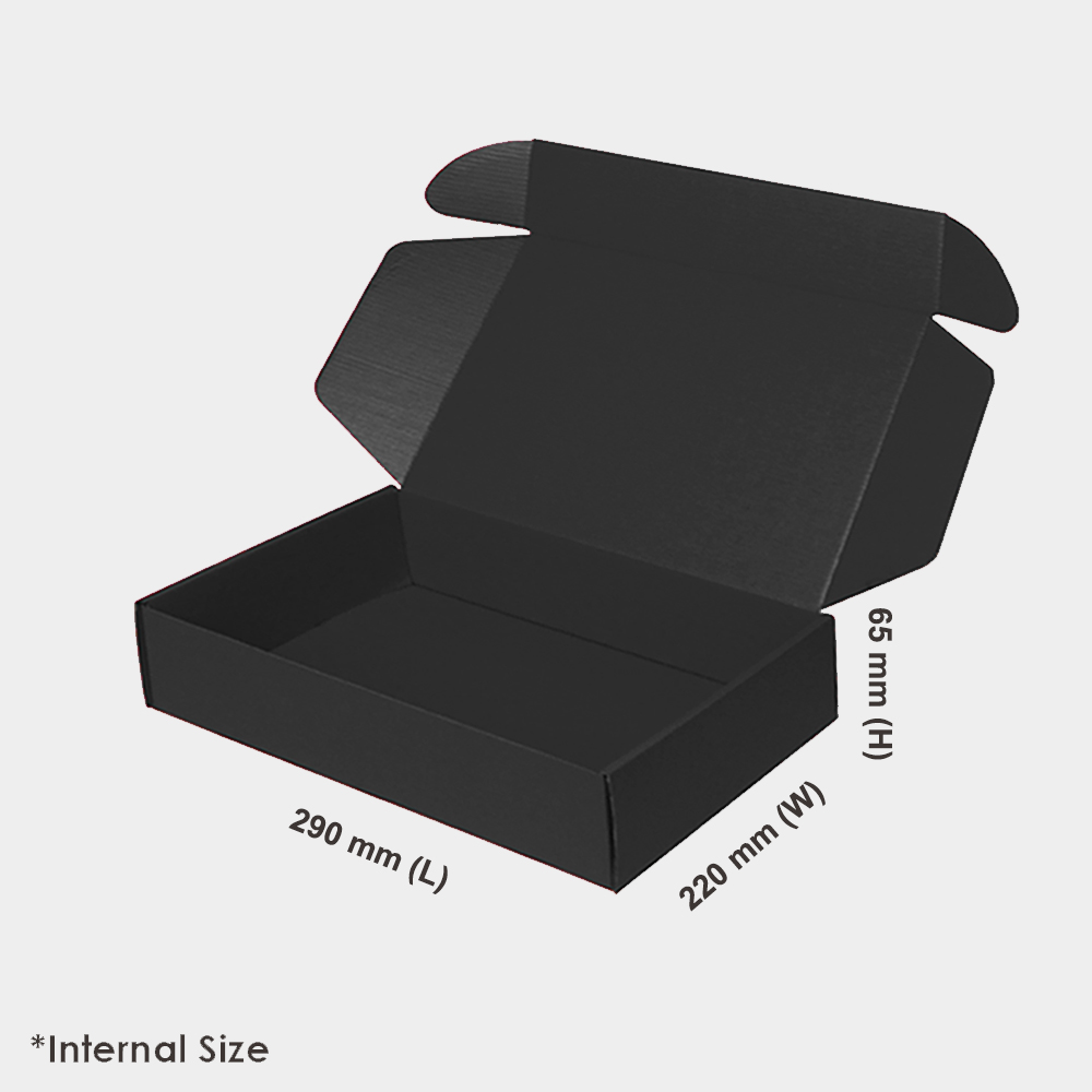 Black-Postage-Box_Flat 290mm_Size